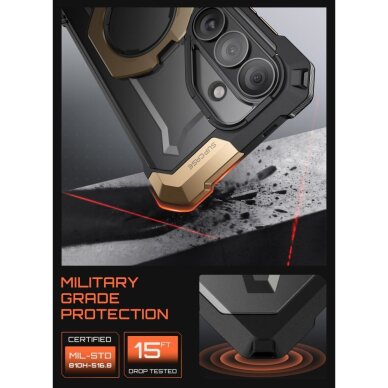 Samsung Galaxy S26 Supcase UB Grip Mag MagSafe dėklas – juodas ir rudas 4