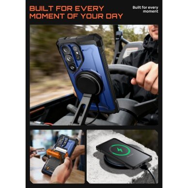 Samsung Galaxy S26 Supcase UB Grip Mag MagSafe dėklas – tamsiai mėlynas ir juodas 7