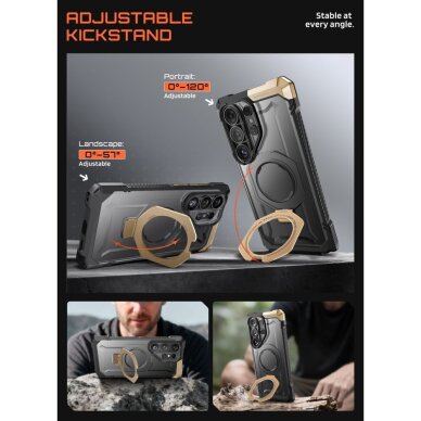 Samsung Galaxy S26 Ultra Supcase UB Grip Mag MagSafe dėklas – juodas ir rudas 3