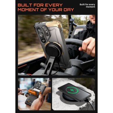 Samsung Galaxy S26 Ultra Supcase UB Grip Mag MagSafe dėklas – juodas ir rudas 7