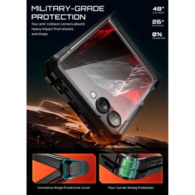 Samsung Galaxy Z Flip 8 Supcase UB Grip Mag MagSafe dėklas - Juodas 3 Samsung Galaxy Z Flip 8 Supcase UB Grip Mag MagSafe dėklas - Juodas 3