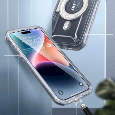 iPhone 15 Pro Supdėklas UB Pro Mag dėklas su MagSafe – skaidrus 5