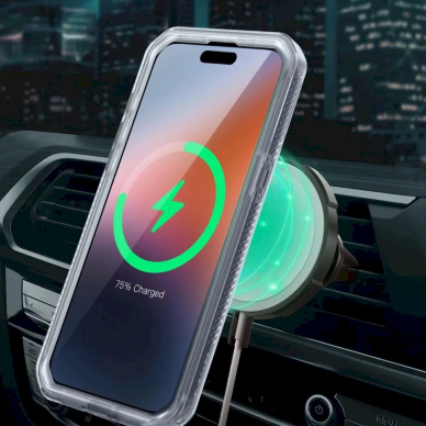 iPhone 15 Pro Supdėklas UB Pro Mag dėklas su MagSafe – skaidrus 6