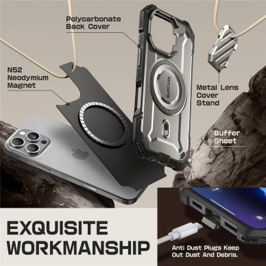 Supcase UB XT Mag Dėklas MagSafe iphone 16 Pro Max - Pilkas 3 Supcase UB XT Mag Dėklas MagSafe iphone 16 Pro Max - Pilkas 3
