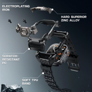 Supcase Unicorn Beetle Ore Dėklas skirtas Apple Watch Ultra 1 / 2 49mm - Juodas 3