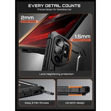 Samsung Galaxy S26 Ultra Supcase Unicorn Beetle Pro 2-Pack dėklas – juodas 3