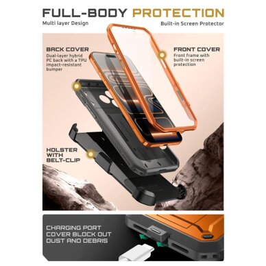 iPhone 17 Pro Supcase Unicorn Beetle Pro dėklas – oranžinis 5