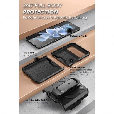 Dėklas Supcase Unicorn Beetle Pro case for Samsung Galaxy Z Flip 4 Mėlynas 4