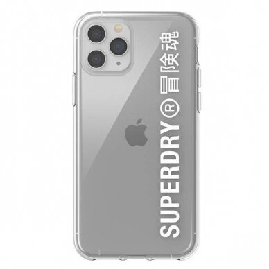 SuperDry Snap iPhone 11 Pro Max Clear Case Permatomas/Baltas 41580 1