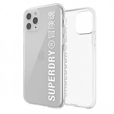 SuperDry Snap iPhone 11 Pro Max Clear Case Permatomas/Baltas 41580 2
