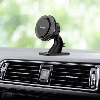 [Užsakomoji prekė] Automobilinis Universalus telefono laikiklis tvirtinamas ant prietaisų skydelio, magnetinis - Yesido (C60) - Juodas 1