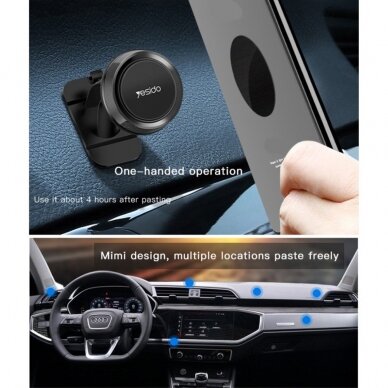 [Užsakomoji prekė] Automobilinis Universalus telefono laikiklis tvirtinamas ant prietaisų skydelio, magnetinis - Yesido (C60) - Juodas 3