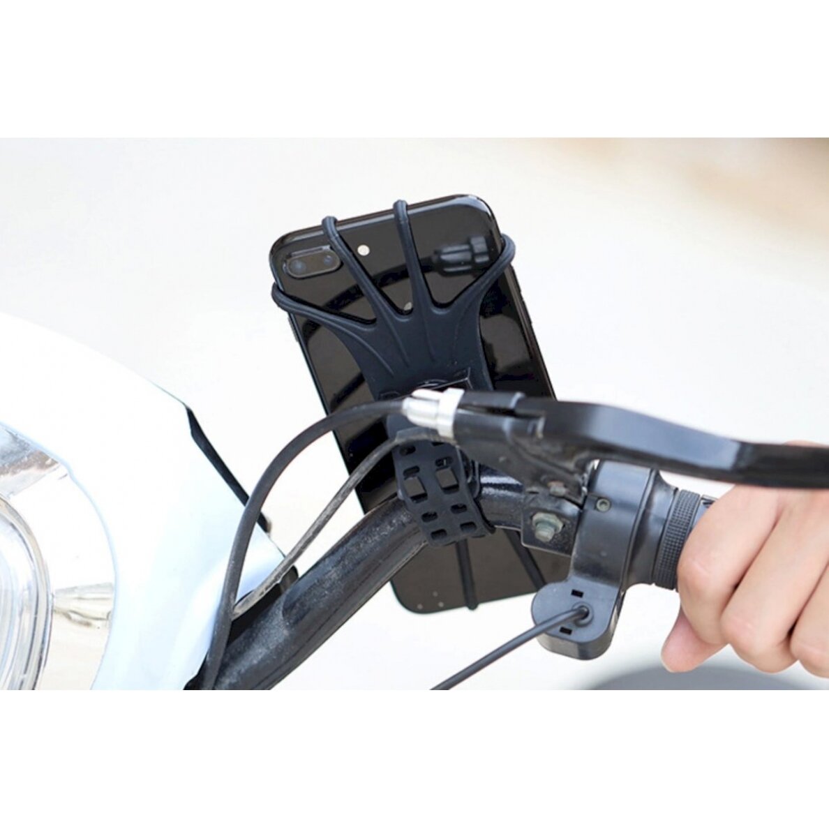 Swivel silicone bike Laikiklisreplaceable head - Juodas 1