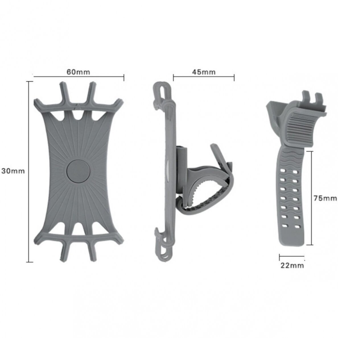 Swivel silicone bike Laikiklisreplaceable head - Juodas 4 Swivel silicone bike Laikiklisreplaceable head - Juodas 4