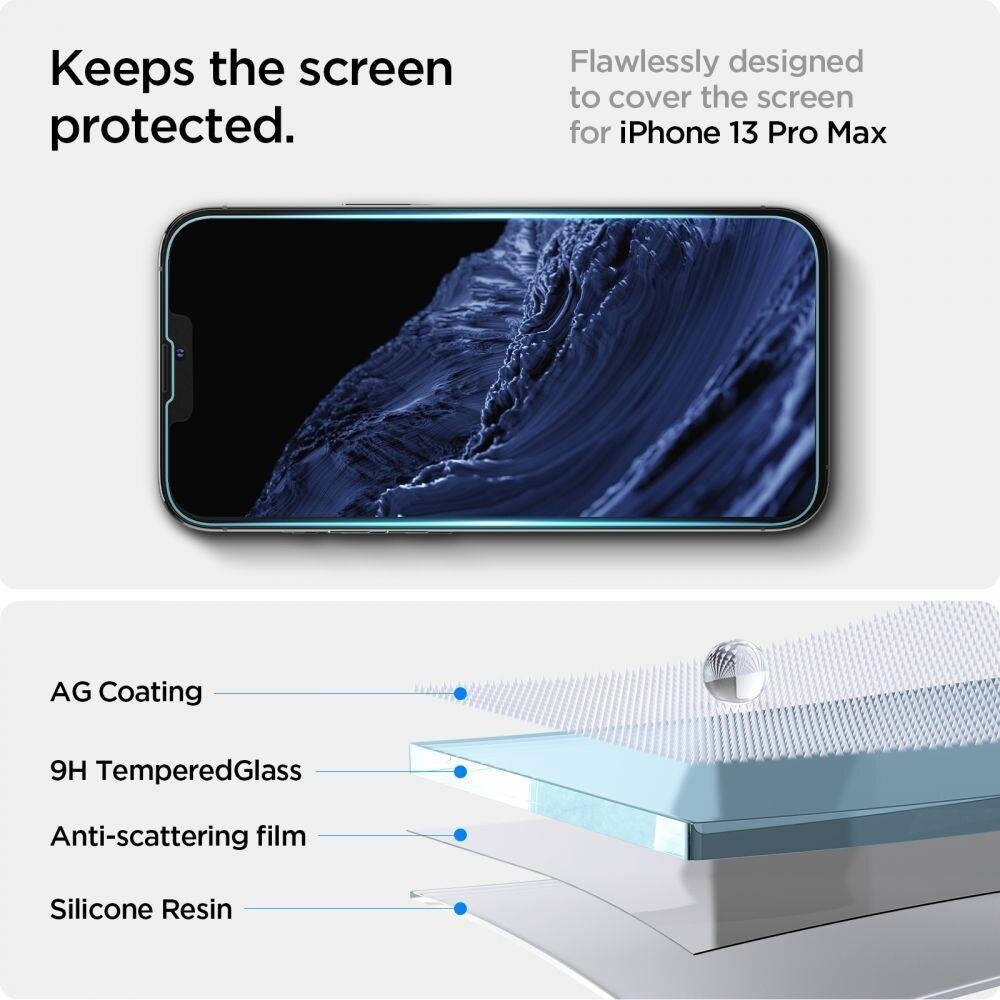 Apsauginis stiklas SPIGEN GLAS.TR ”EZ FIT” IPHONE 13 / 13 PRO 3 Apsauginis stiklas SPIGEN GLAS.TR ”EZ FIT” IPHONE 13 / 13 PRO 3