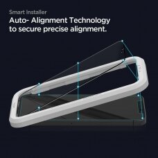 Aukštos kokybės grūdintas stiklas Spigen Alm Glass Fc 2-Pack Iphone 12 Pro Max juodais kraštais