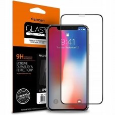 Aukštos Kokybė Apsauginis Stiklas Spigen Fc Iphone Xr Juodas