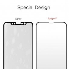 Aukštos Kokybė Apsauginis Stiklas Spigen Fc Iphone X/Xs Juodas