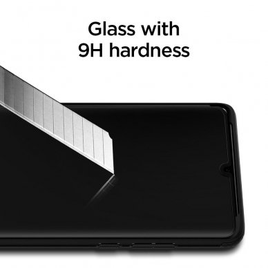 Aukštos Kokybės Apsauginis Stiklas Spigen Slim Huawei P30 Pro Juodais Kraštais 4