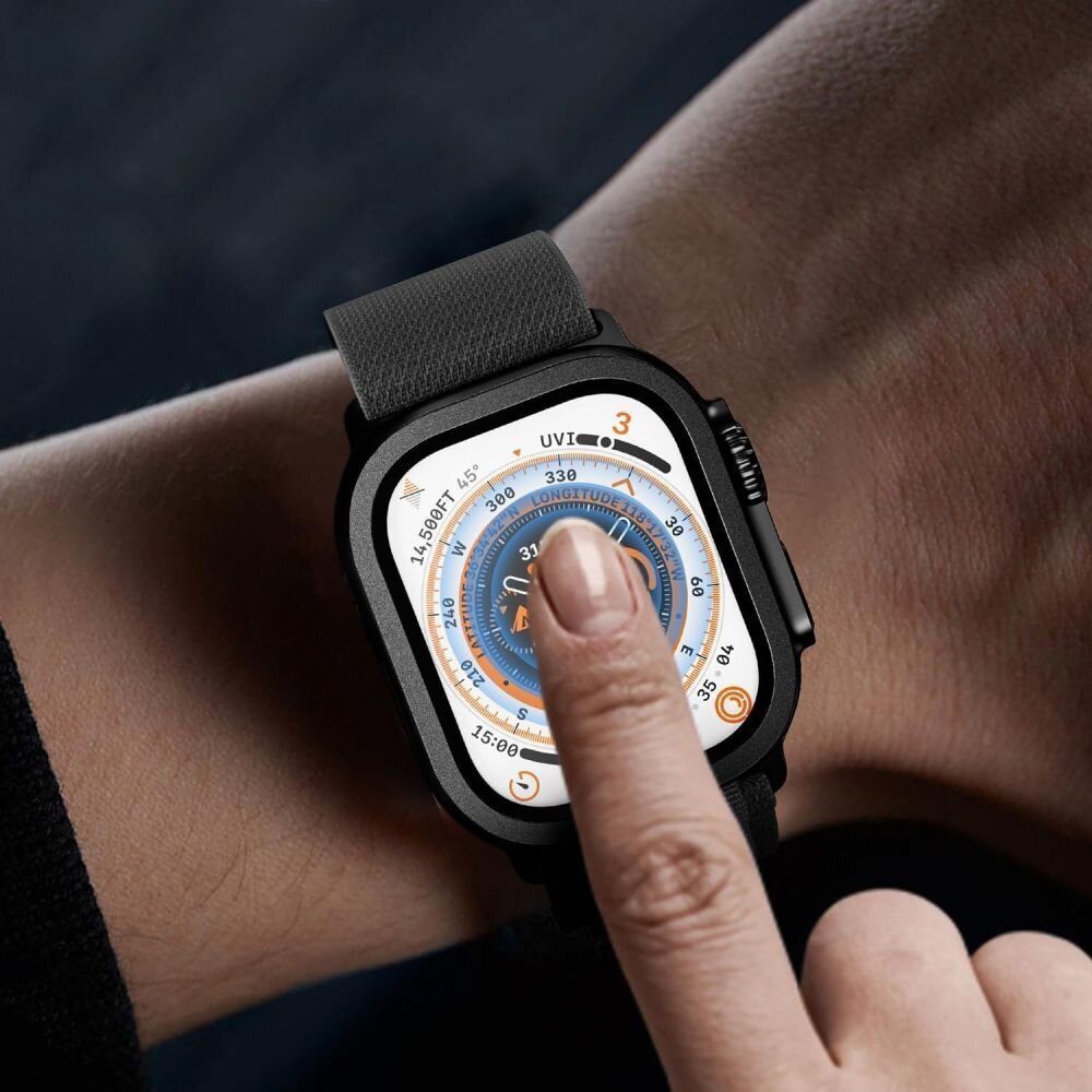 Apple Watch Ultra 49mm Tech-Protect grūdintas stiklas (2 vnt.) – sidabrinis ir juodas 2 Apple Watch Ultra 49mm Tech-Protect grūdintas stiklas (2 vnt.) – sidabrinis ir juodas 2