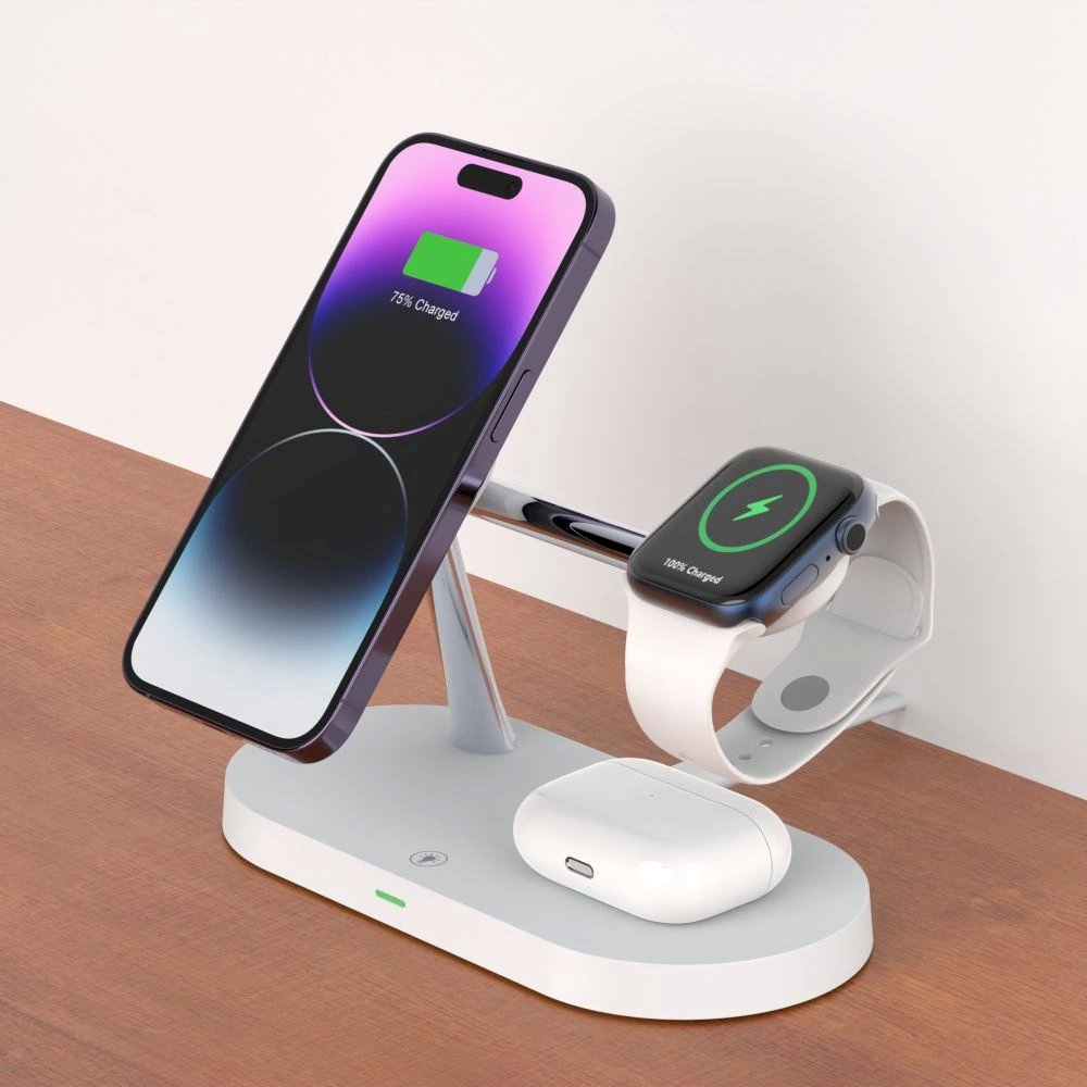 Tech-Protect A12 3in1 MagSafe inductive Įkroviklis smartphone / Ausinės / smartwatch - baltas 5 Tech-Protect A12 3in1 MagSafe inductive Įkroviklis smartphone / Ausinės / smartwatch - baltas 5