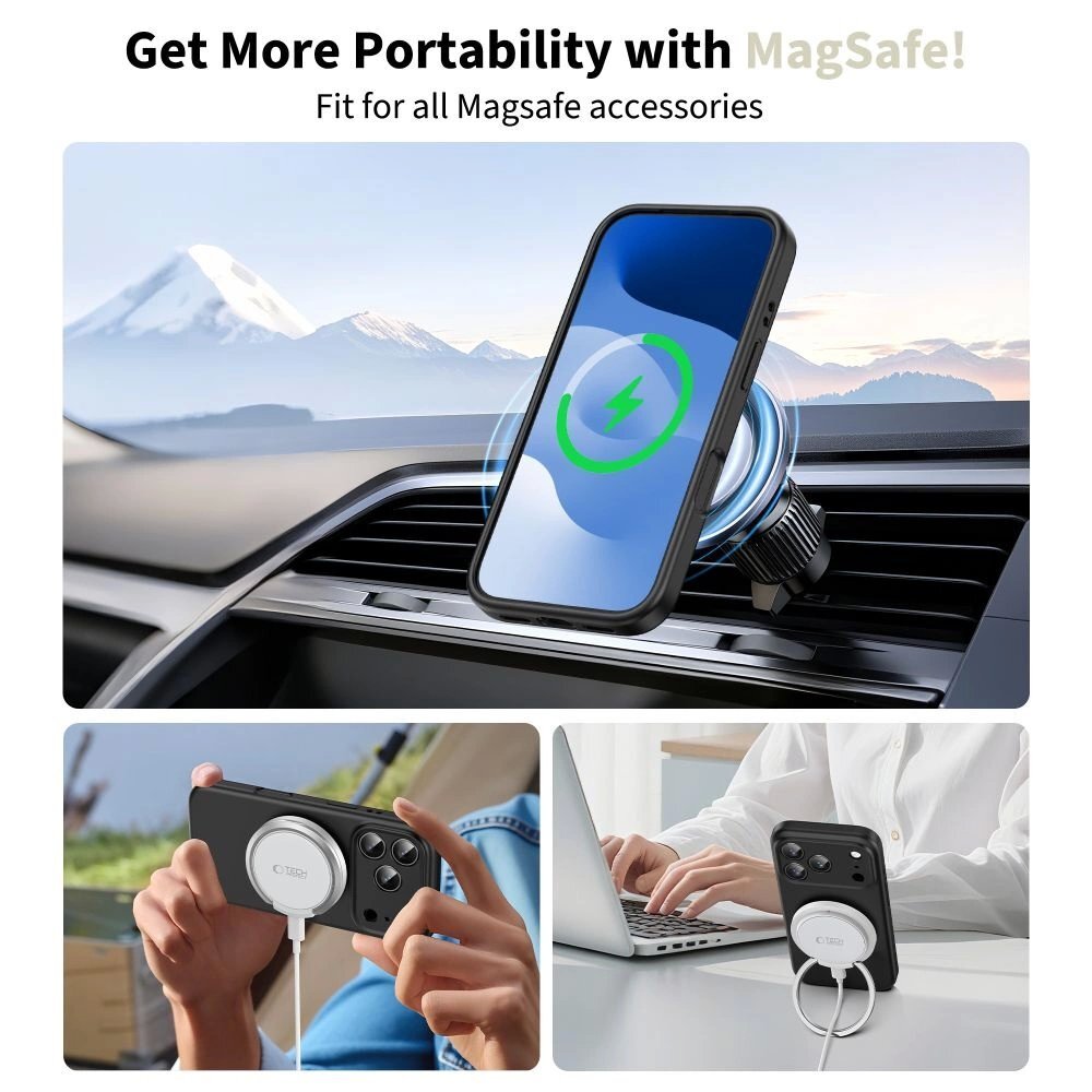 iPhone 17 Pro Max Tech-Protect BasicMag MagSafe dėklas – matinės juodos spalvos 2