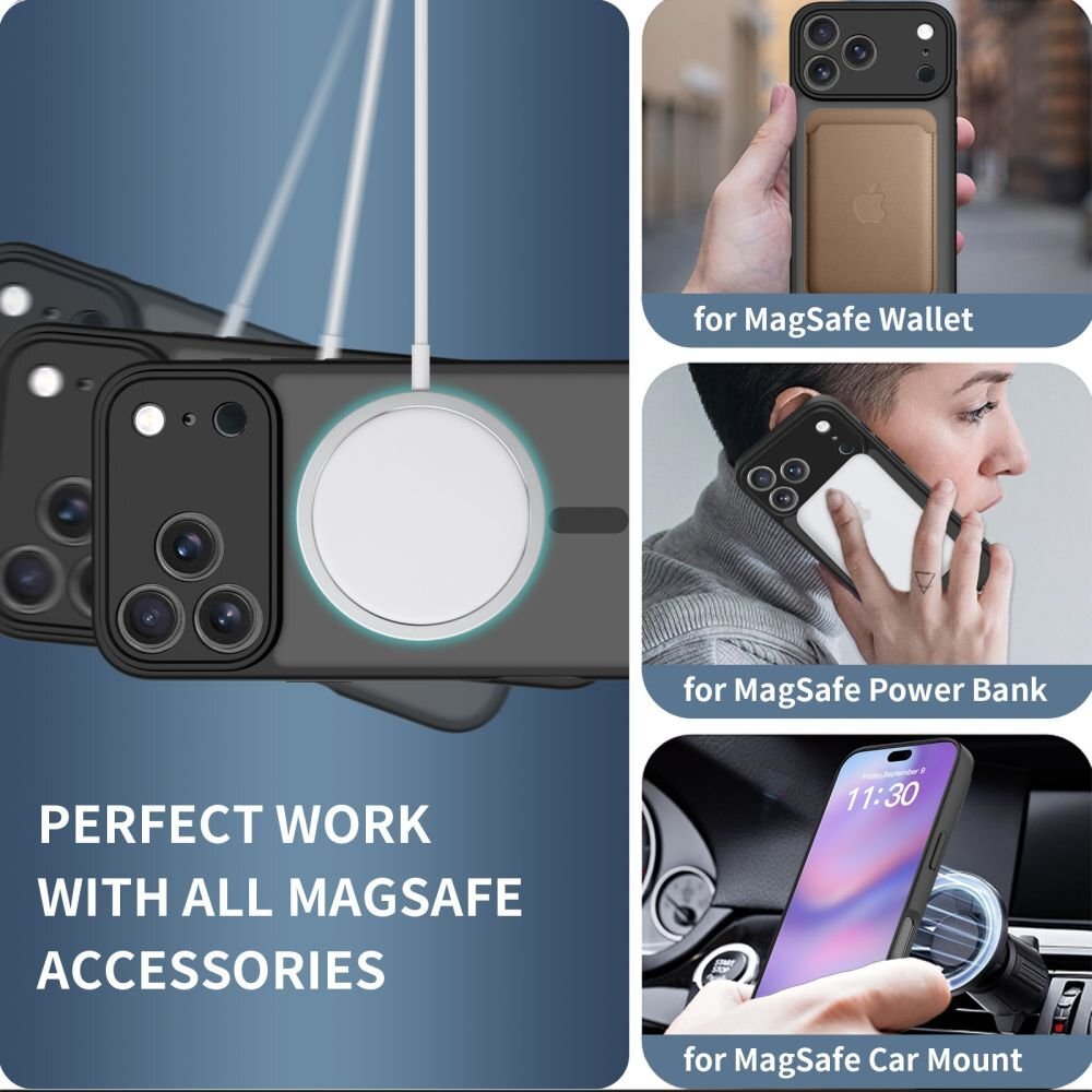 iPhone 17 Pro Max dėklas Tech-Protect BasicMag su MagSafe – matinės juodos spalvos 2