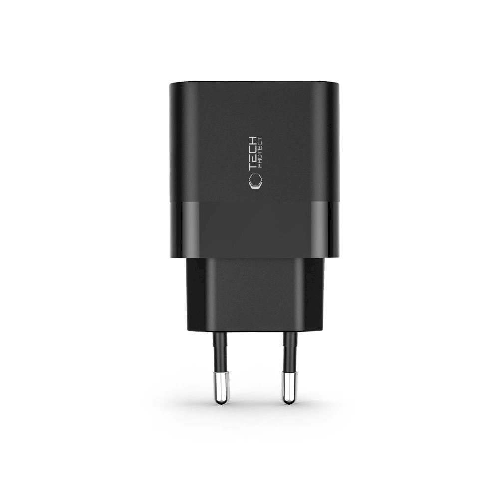 Tech-Protect C30W USB-C PD 30W / USB-A QC 3.0 network Įkroviklis  - Juodas 2