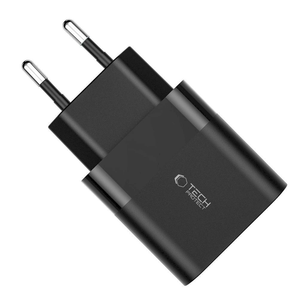 Tech-Protect C30W USB-C PD 30W / USB-A QC 3.0 network Įkroviklis - Juodas 3 Tech-Protect C30W USB-C PD 30W / USB-A QC 3.0 network Įkroviklis - Juodas 3