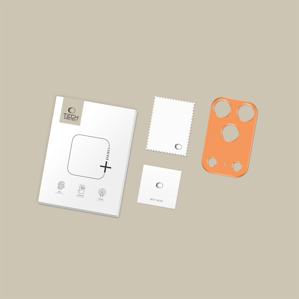 iPhone 17 Pro Tech-Protect Camalloy Fit+ kameros dangtelis – oranžinis 4