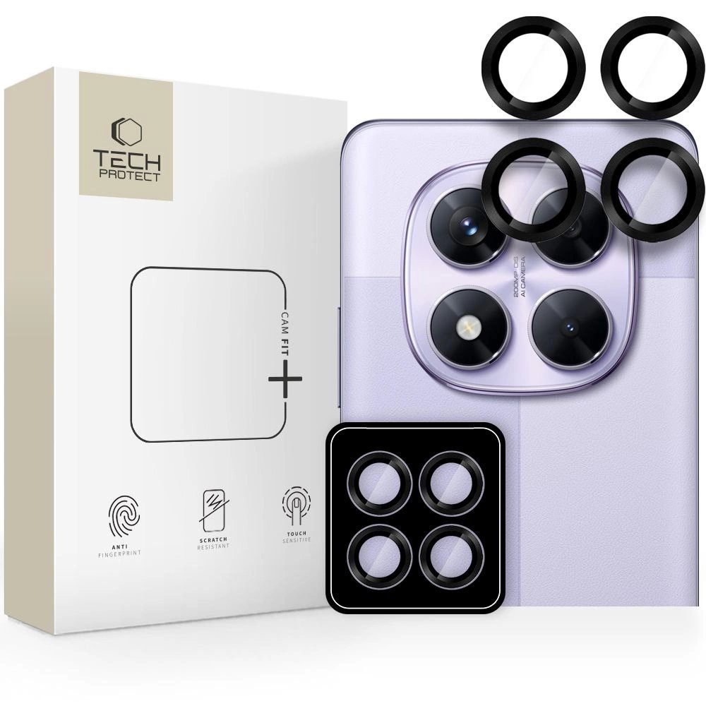 Tech-Protect Camring Pro+ kameros dangtelis skirtas Xiaomi Redmi Note 14 Pro 5G / Poco X7 5G – juodas