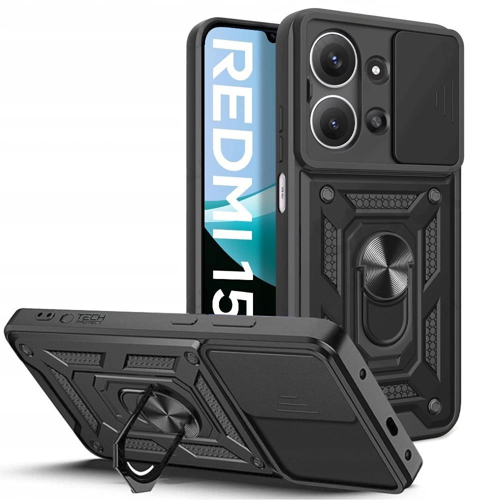 Xiaomi Redmi 15C Tech-Protect CamShield Pro dėklas – juodas Xiaomi Redmi 15C Tech-Protect CamShield Pro dėklas – juodas
