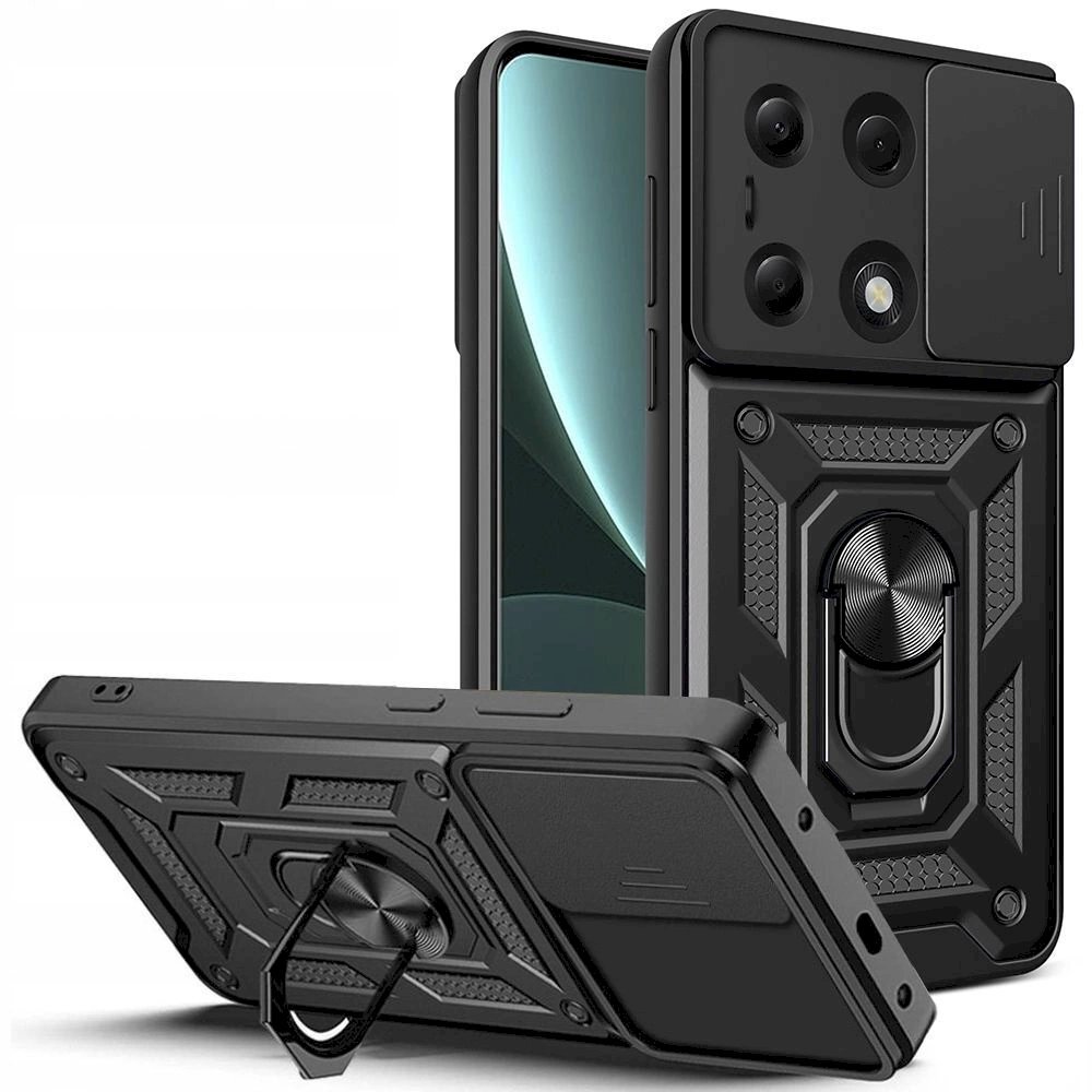 Akcija! Tech-Protect CamShield Pro Case for Xiaomi Redmi Note 13 Pro 5G / Poco X6 5G - juodas