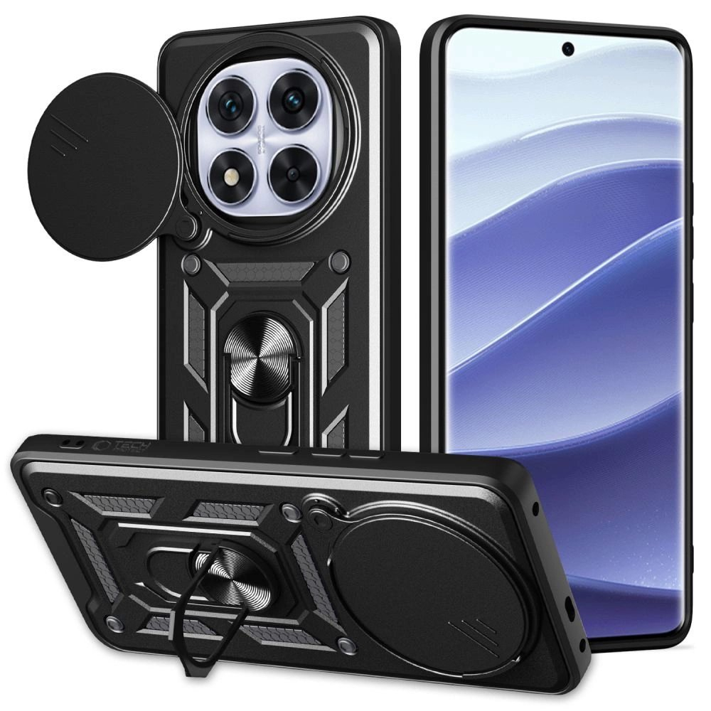 Tech-Protect CamShield Pro Dėklas skirtas Xiaomi Redmi Note 14 Pro+ 5G - Matinis Juodas