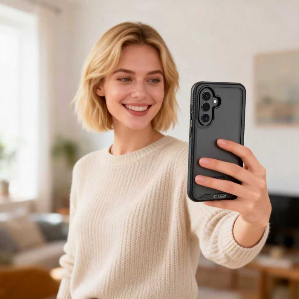 Samsung Galaxy A36 / A56 / A37 5G Tech-Protect Defense dėklas – matinė juoda 3