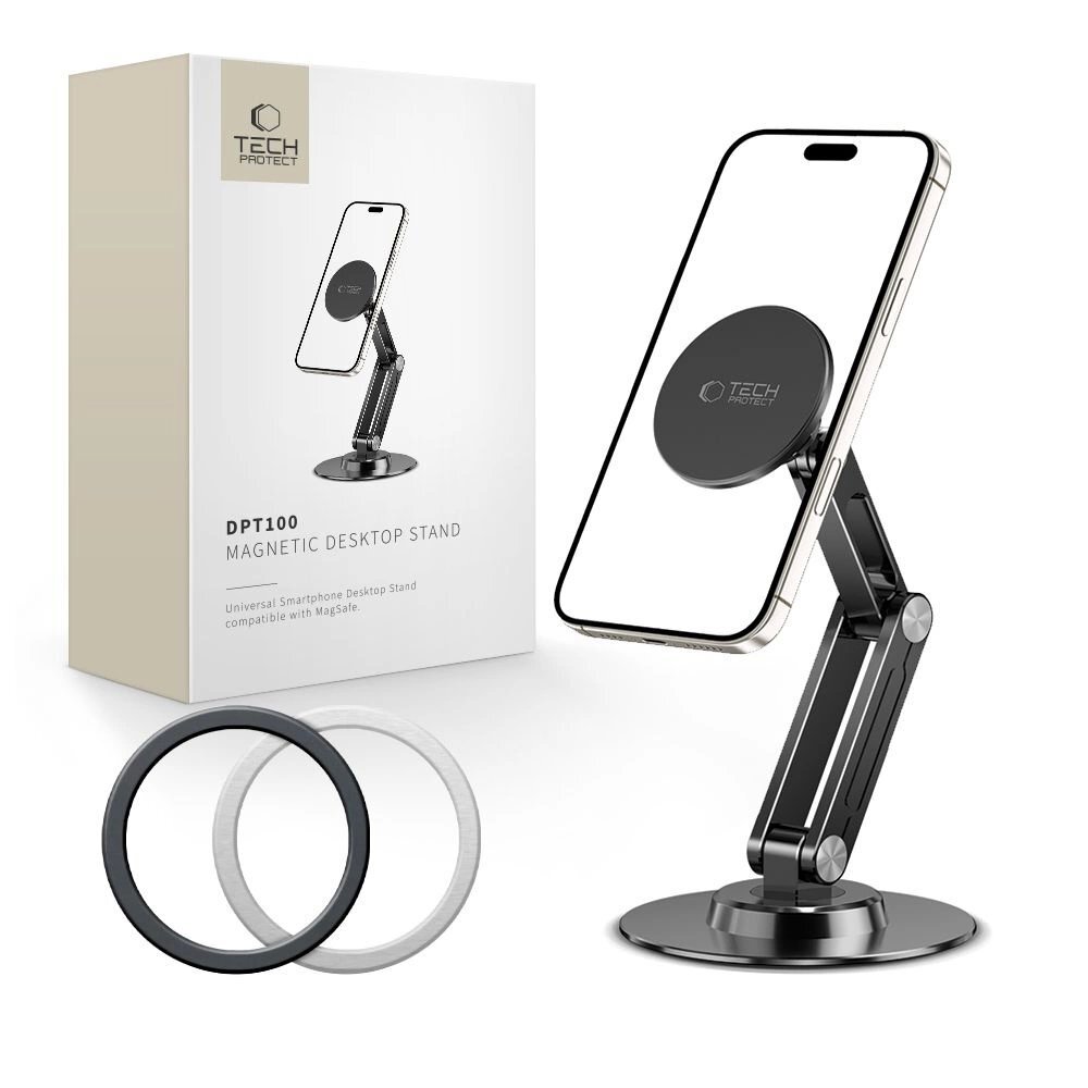 Telefono laikiklis Tech-Protect DPT100 magnetinis MagSafe stalo – juodas Telefono laikiklis Tech-Protect DPT100 magnetinis MagSafe stalo – juodas