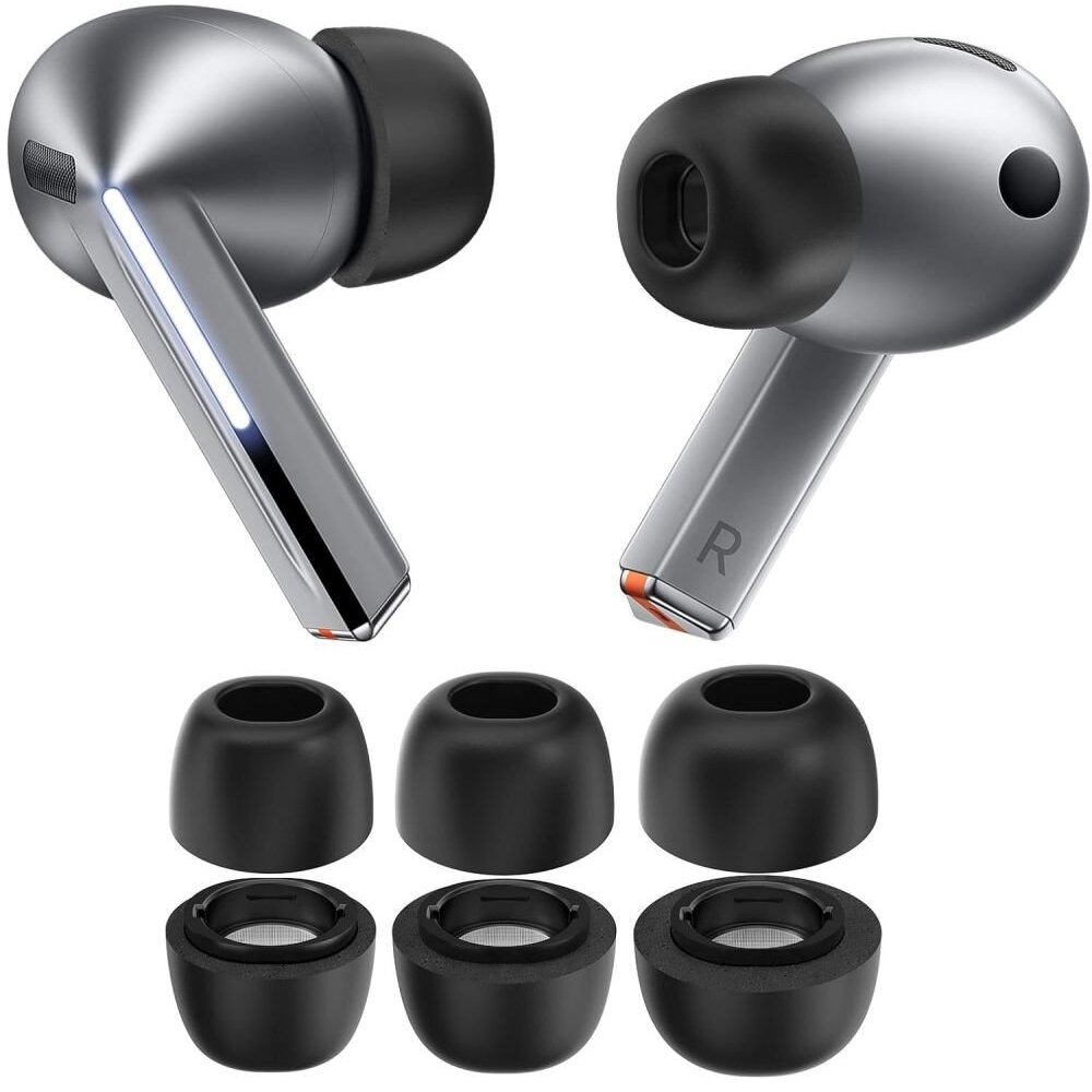 Ausinių antgaliai Tech-Protect Samsung Galaxy Buds 3 Pro S / M / L dydžiai – juodi (3 vnt.) 1
