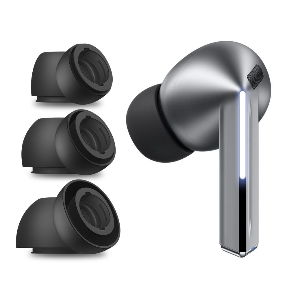 Ausinių antgaliai Tech-Protect Samsung Galaxy Buds 3 Pro S / M / L dydžiai – juodi (3 vnt.) Ausinių antgaliai Tech-Protect Samsung Galaxy Buds 3 Pro S / M / L dydžiai – juodi (3 vnt.)