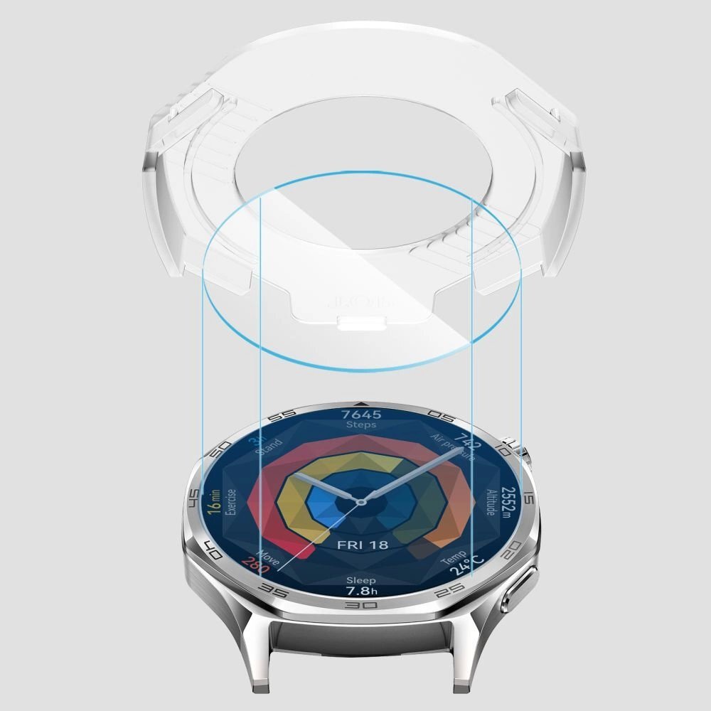 Huawei Watch GT 5 46mm Tech-Protect Easy Set+ grūdintas stiklas, 2 vnt. – skaidrus 3 Huawei Watch GT 5 46mm Tech-Protect Easy Set+ grūdintas stiklas, 2 vnt. – skaidrus 3