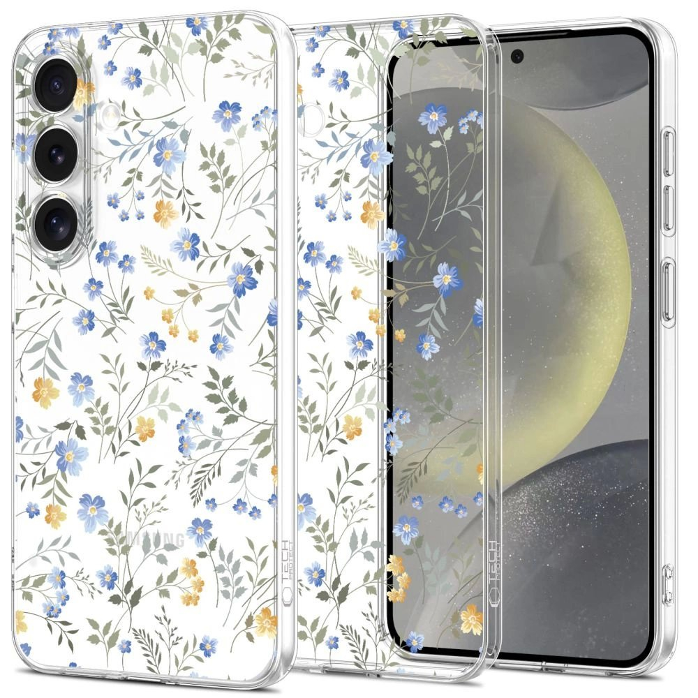 Tech-Protect FlexAir Dėklas skirtas Samsung Galaxy S25 - Daisies with Leaves