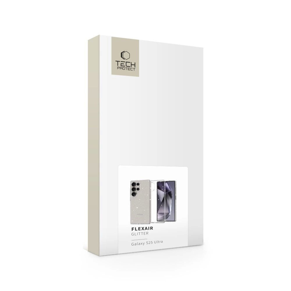 Tech-Protect FlexAir Dėklas skirtas Samsung Galaxy S25 Ultra - Permatomas-Glitter 5