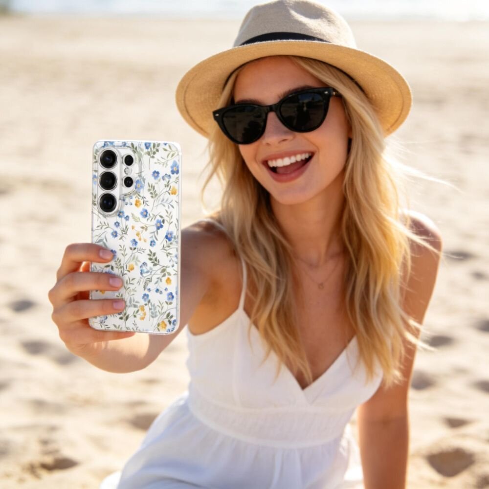 Samsung Galaxy S26 Ultra Tech-Protect FlexAir dėklas – spalvotos gėlės 3