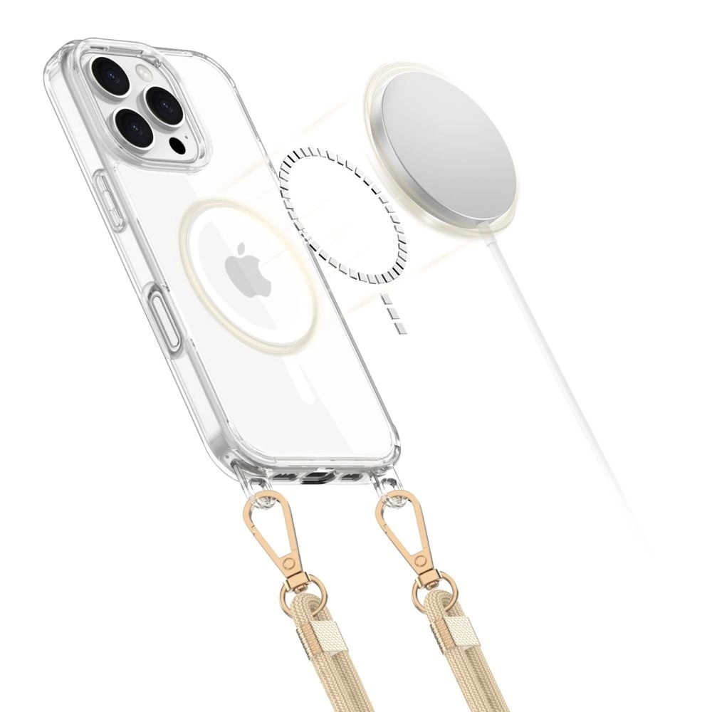 Tech-Protect FlexAir Chain MagSafe Dėklas iPhone 16 Pro Max - Skaidrus + 2 Lanyards (Black and Taupe) 4 Tech-Protect FlexAir Chain MagSafe Dėklas iPhone 16 Pro Max - Skaidrus + 2 Lanyards (Black and Taupe) 4