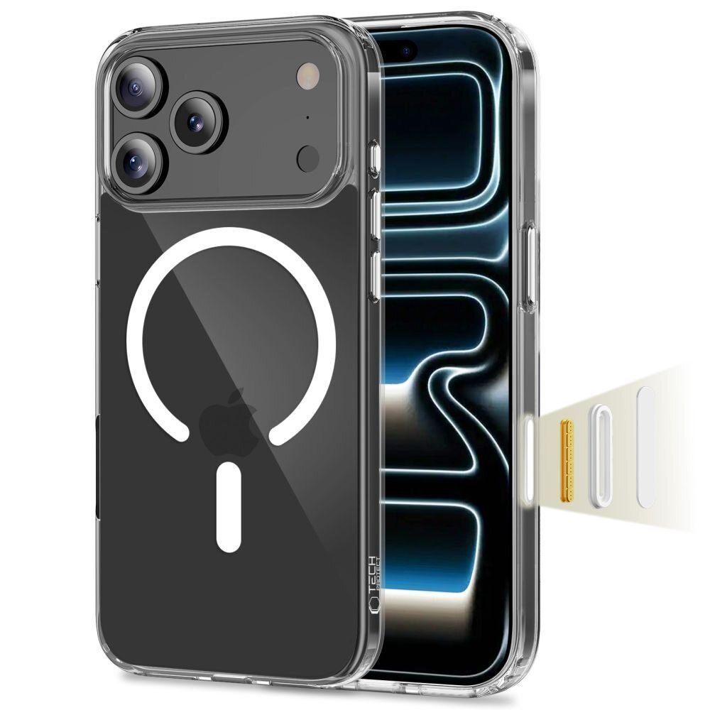 iPhone 17 Pro Tech-Protect FlexAir Hybrid CC MagSafe dėklas – skaidrus