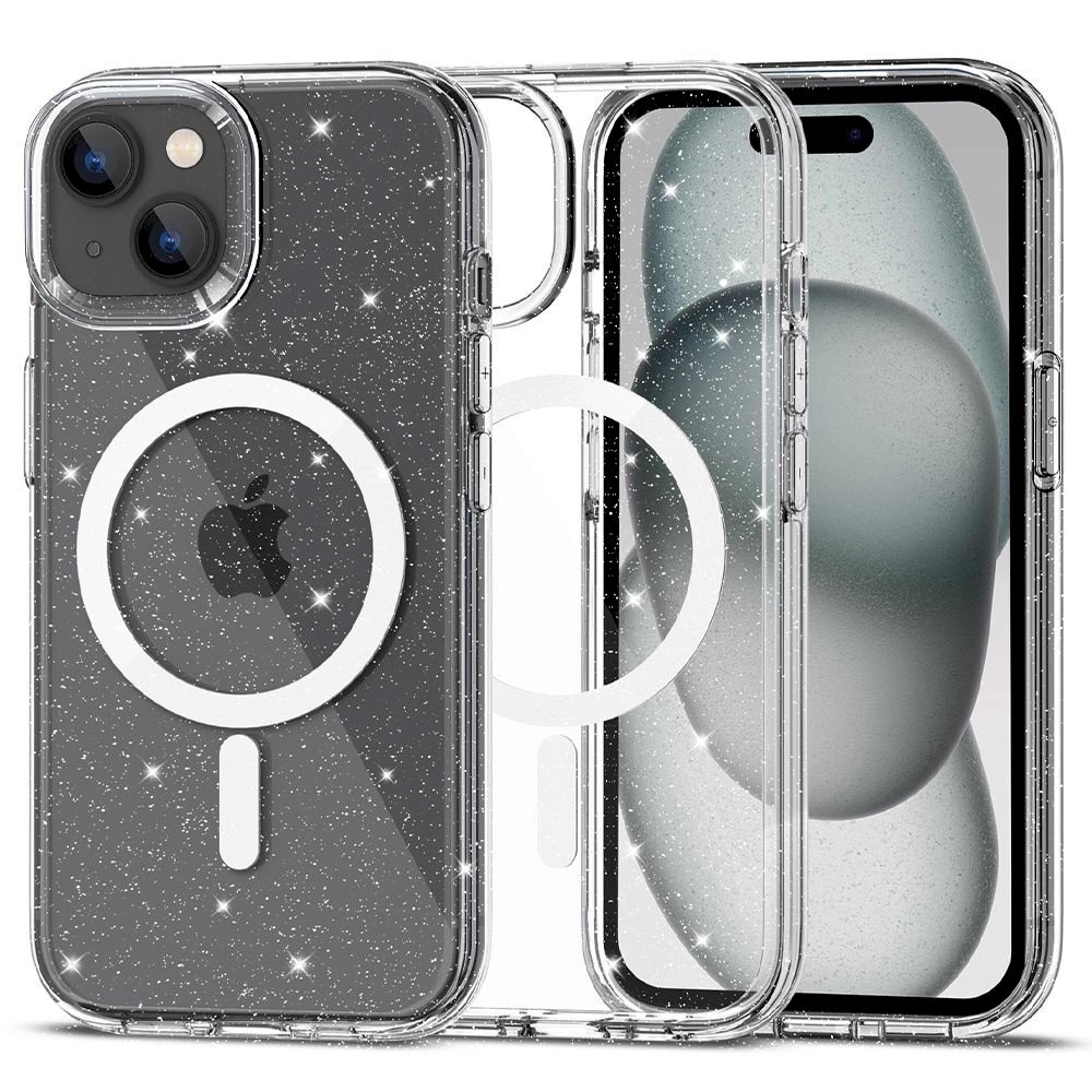 Tech-Protect FlexAir Hybrid MagSafe Dėklas iPhone 15 - Permatomas glitter Tech-Protect FlexAir Hybrid MagSafe Dėklas iPhone 15 - Permatomas glitter
