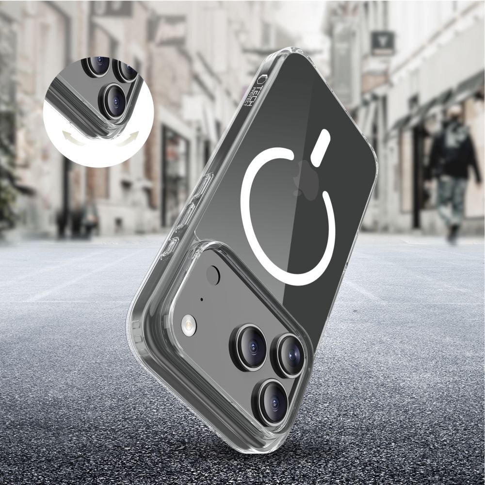 iPhone 17 Pro dėklas Tech-Protect FlexAir Hybrid su MagSafe – skaidrus 3