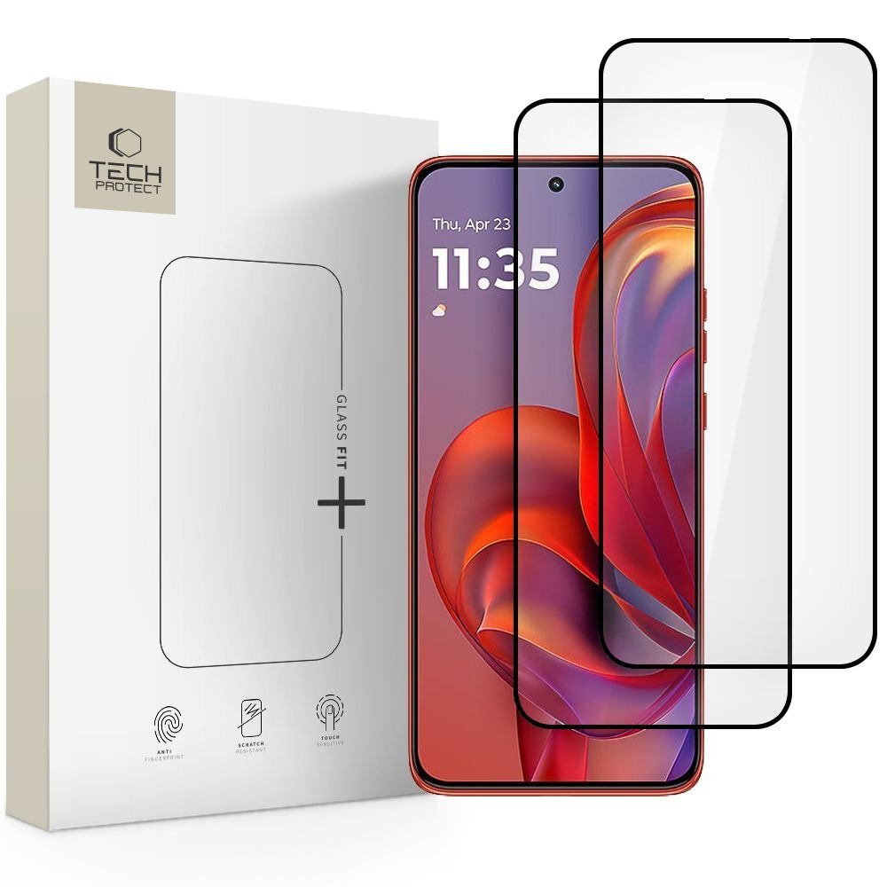 Motorola Edge 50 Neo / 60 Neo Tech-Protect Glass Fit+ grūdintas stiklas, 2 vnt. – juodas Motorola Edge 50 Neo / 60 Neo Tech-Protect Glass Fit+ grūdintas stiklas, 2 vnt. – juodas