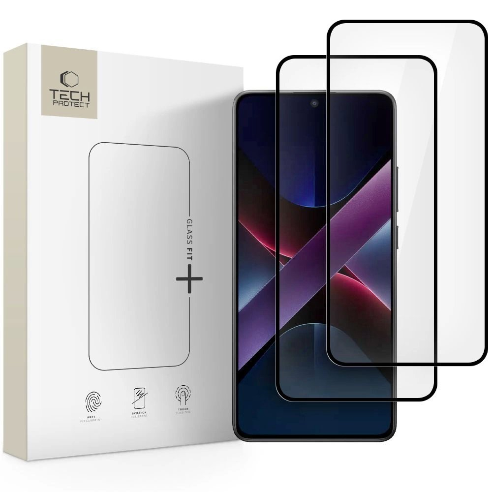 Tech-Protect Glass Fit+ (2 vnt.) grūdintas stiklas skirtas Xiaomi Poco X7 5G – juodas Tech-Protect Glass Fit+ (2 vnt.) grūdintas stiklas skirtas Xiaomi Poco X7 5G – juodas