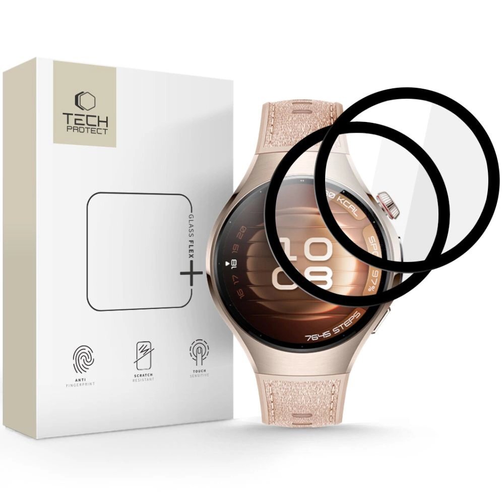 Huawei Watch 5 42 mm Tech-Protect Glass Flex+ hibridinis stiklas, 2 vnt. – juodas