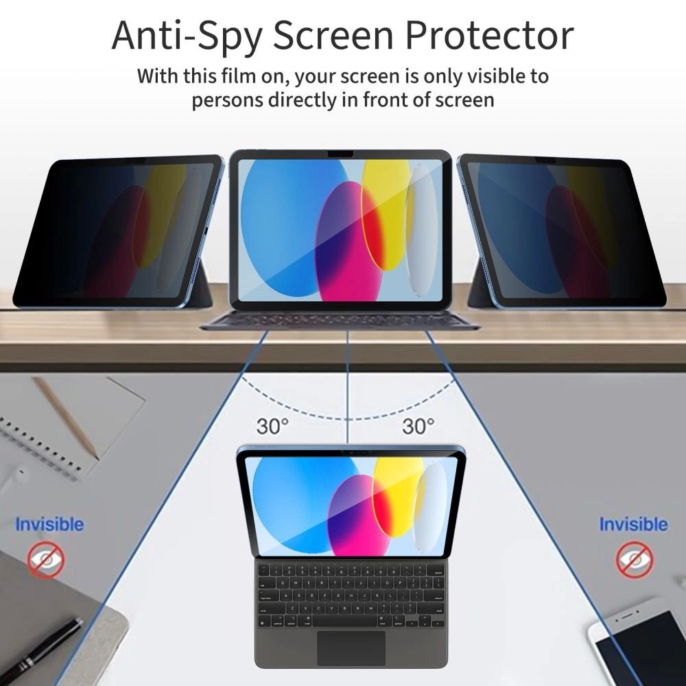 iPad 10.9” 2022 / iPad 11” 2025 Tech-Protect Glass Spy+ privatumo stiklas 4 iPad 10.9” 2022 / iPad 11” 2025 Tech-Protect Glass Spy+ privatumo stiklas 4